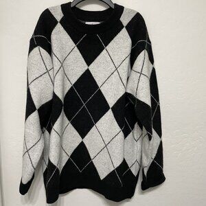 Velvet by Graham & Spencer Monochrome Argyle Sweater